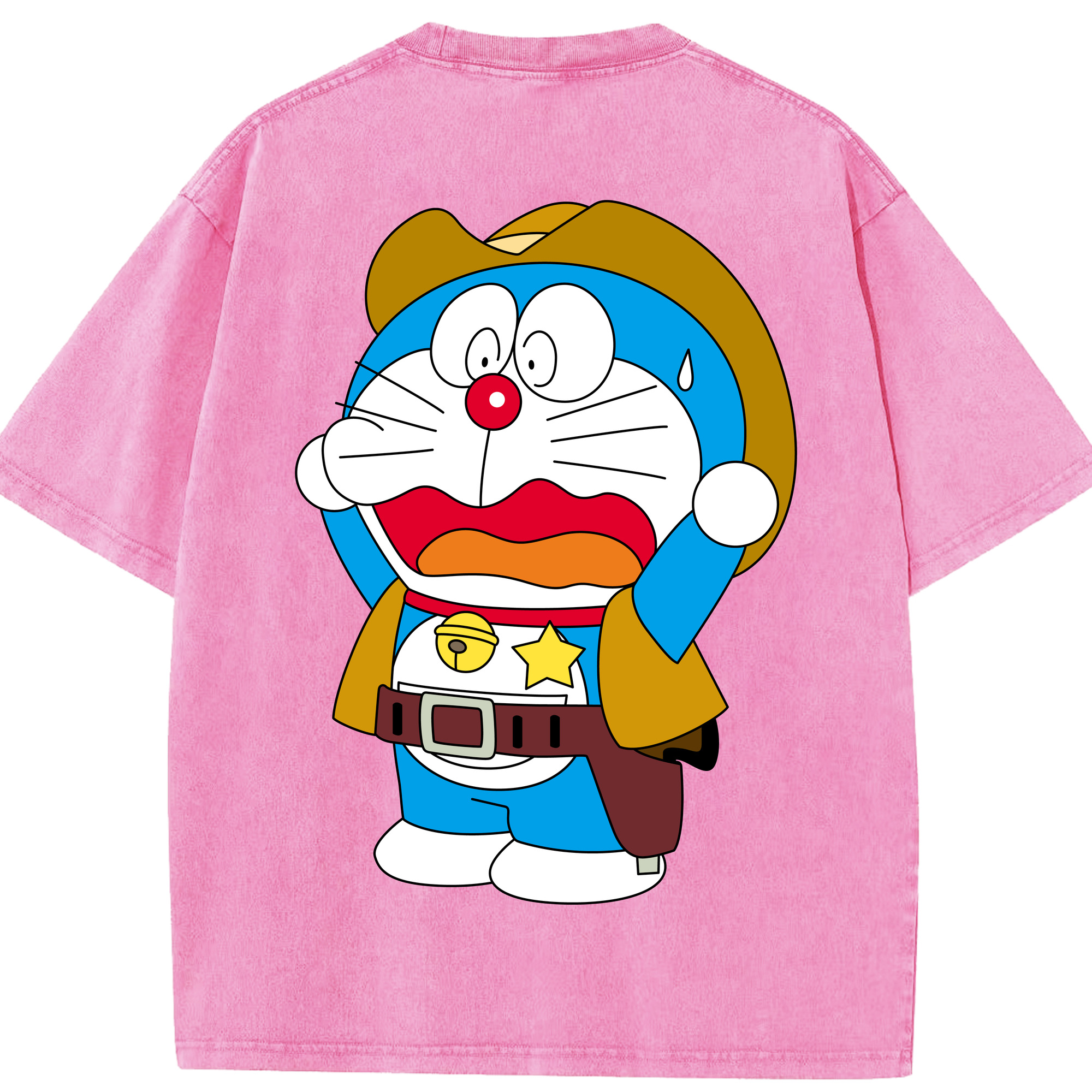 （画像用） ドラえもん Doraemon 綿100% ヴィンテージ風 半袖Tシャツ（背面プリント）